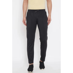 Generic Men's Solid Polyester Regular Track Pant (Black)