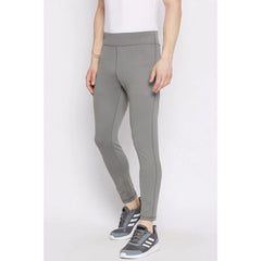 Generic Men's Solid Polyester Tights (Grey)