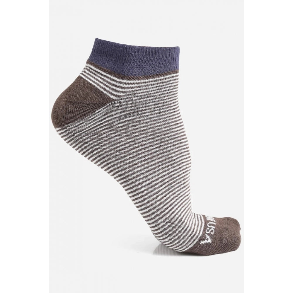 Generic Men's Printed Cotton Spandex Ankle Length Socks (Assorted)