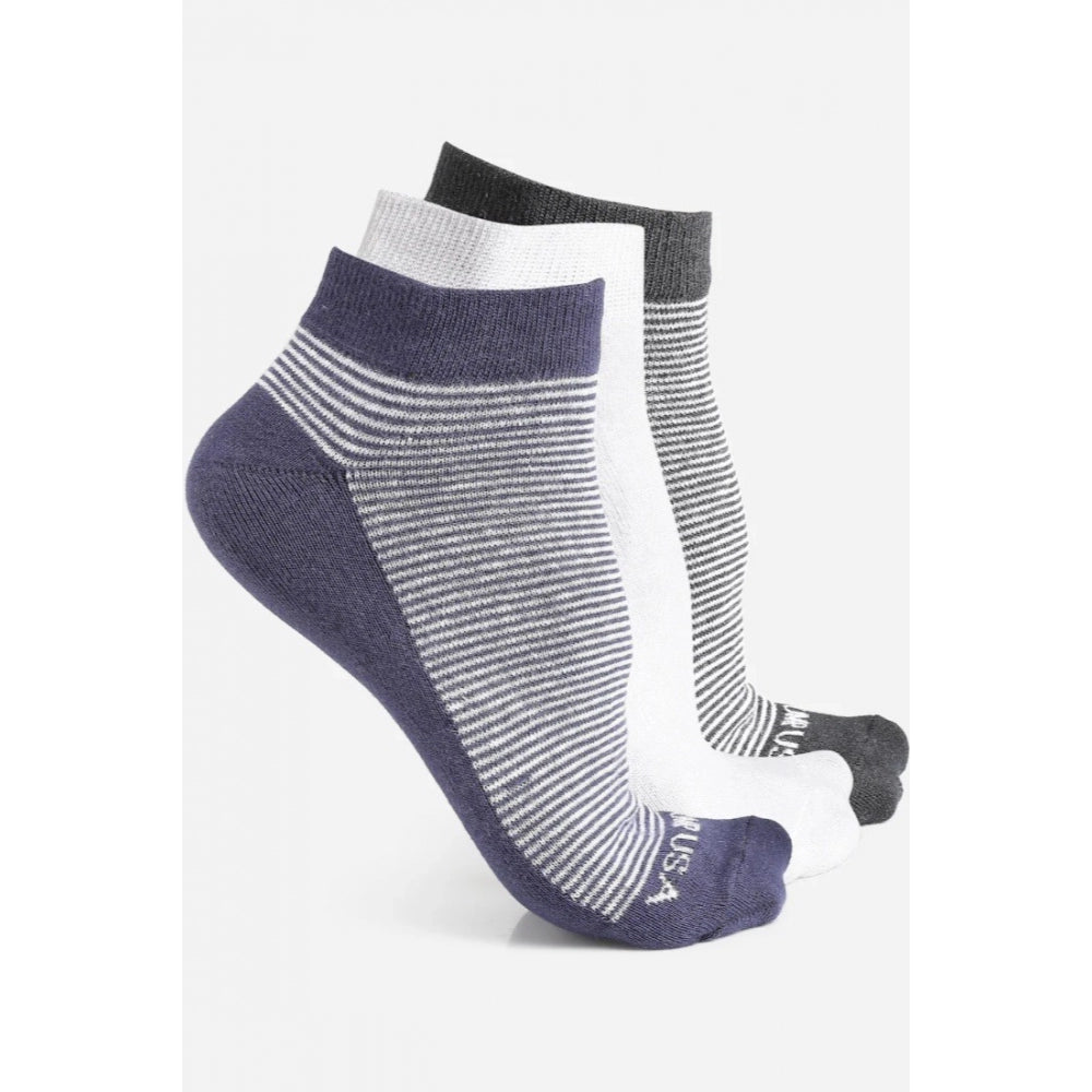 Generic Men's Printed Cotton Spandex Ankle Length Socks (Assorted)