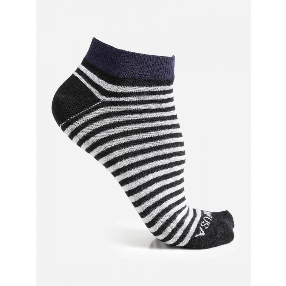 Generic Men's Printed Cotton Spandex Ankle Length Socks (Assorted)