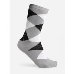 Generic Men's Printed Cotton Spandex Calf Length Socks (Assorted)