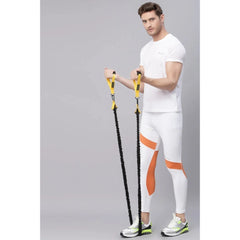 Generic Men's Striped Polyester Tights (White Orange)