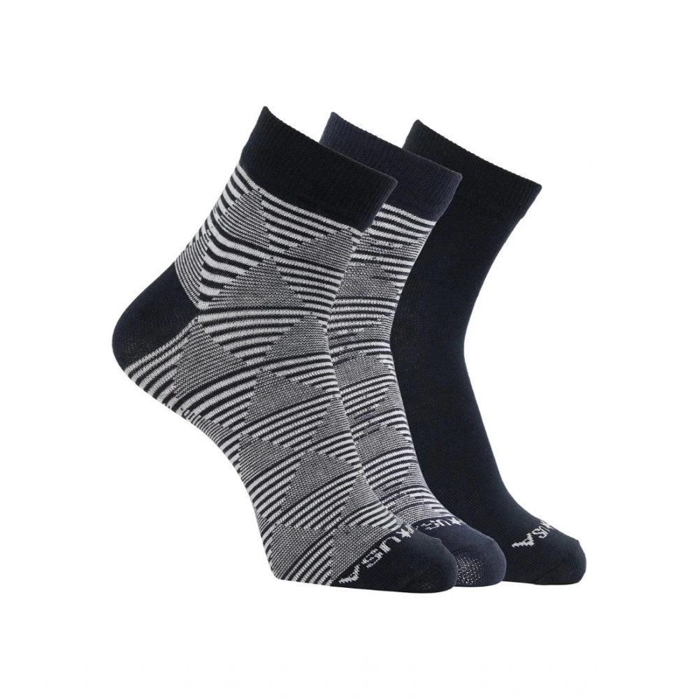 Generic Men's Printed Cotton Spandex Ankle Length Socks (Assorted)