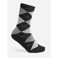 Generic Men's Printed Cotton Spandex Calf Length Socks (Assorted)