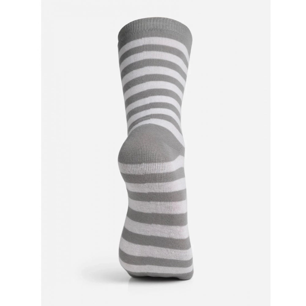 Generic Men's Printed Cotton Spandex Calf Length Socks (Assorted)