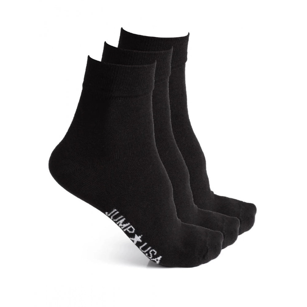 Generic Men's Printed Cotton Spandex Calf Length Socks (Black)