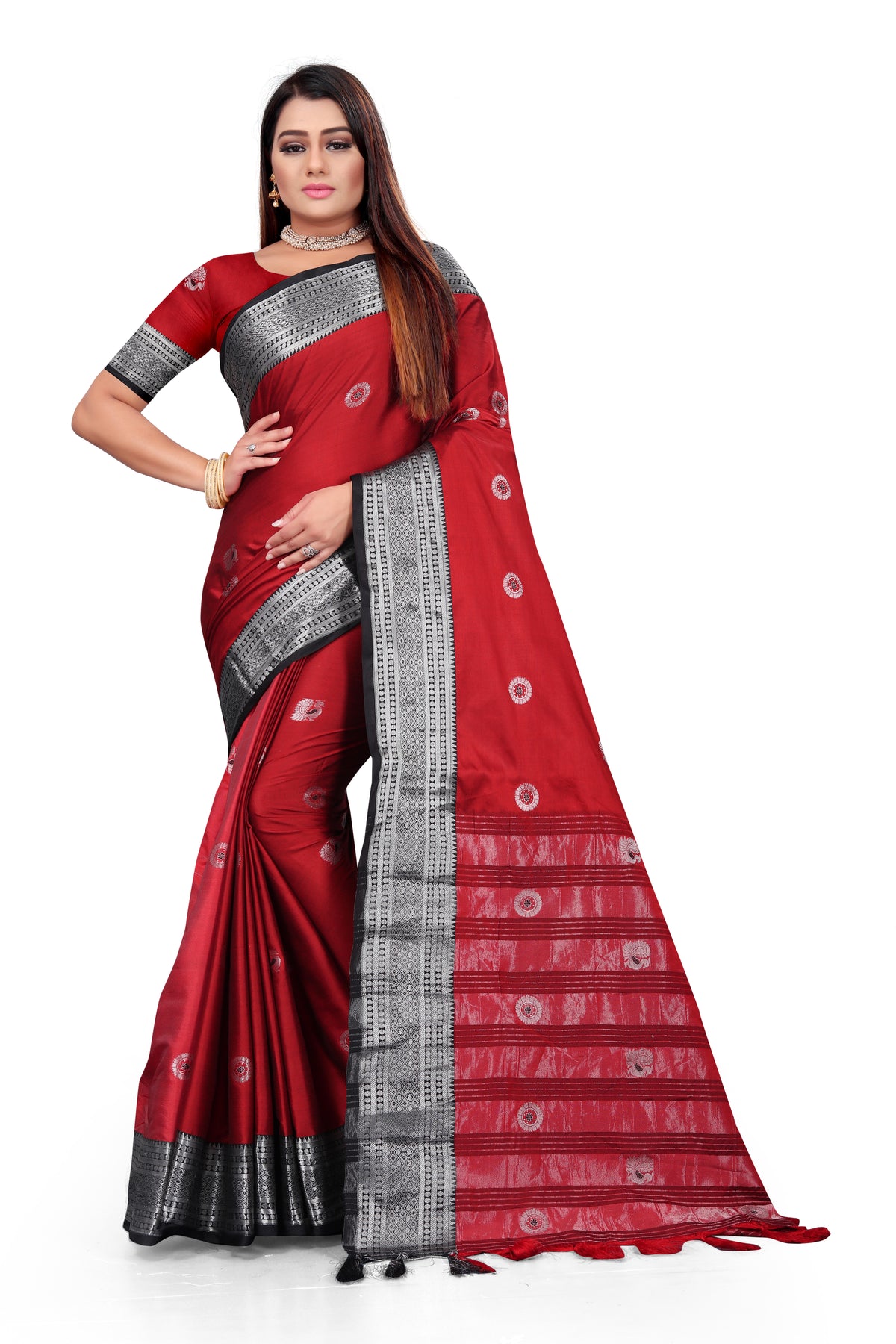 Beautiful Zari Woven Cotton Saree