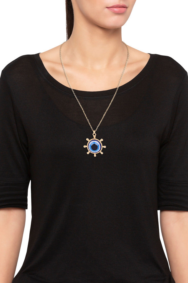 Western Golden Evil Eye Chain Necklace For Women & Gilrs