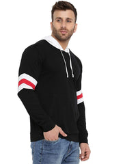 Cotton Solid Full Sleeves Hooded T-Shirt