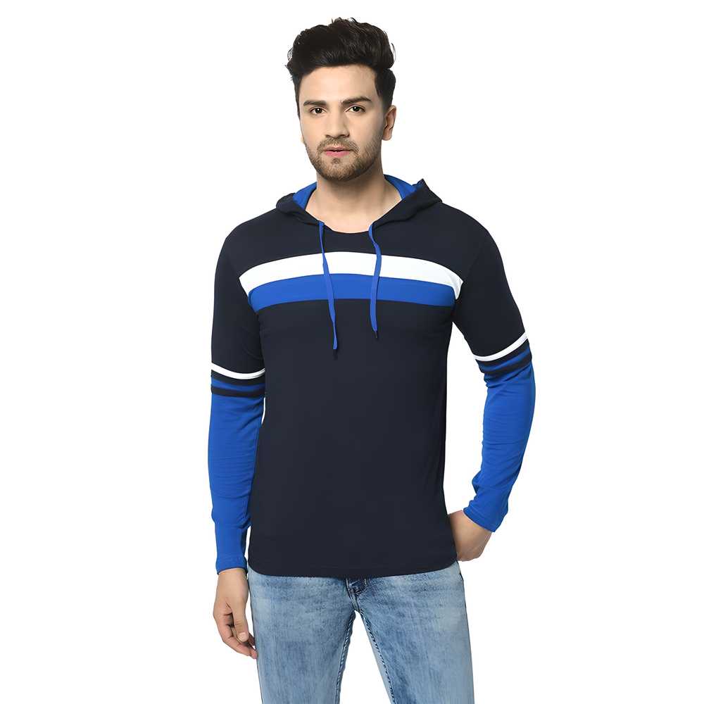 Cotton Color Block  Full Sleeves Hoodie