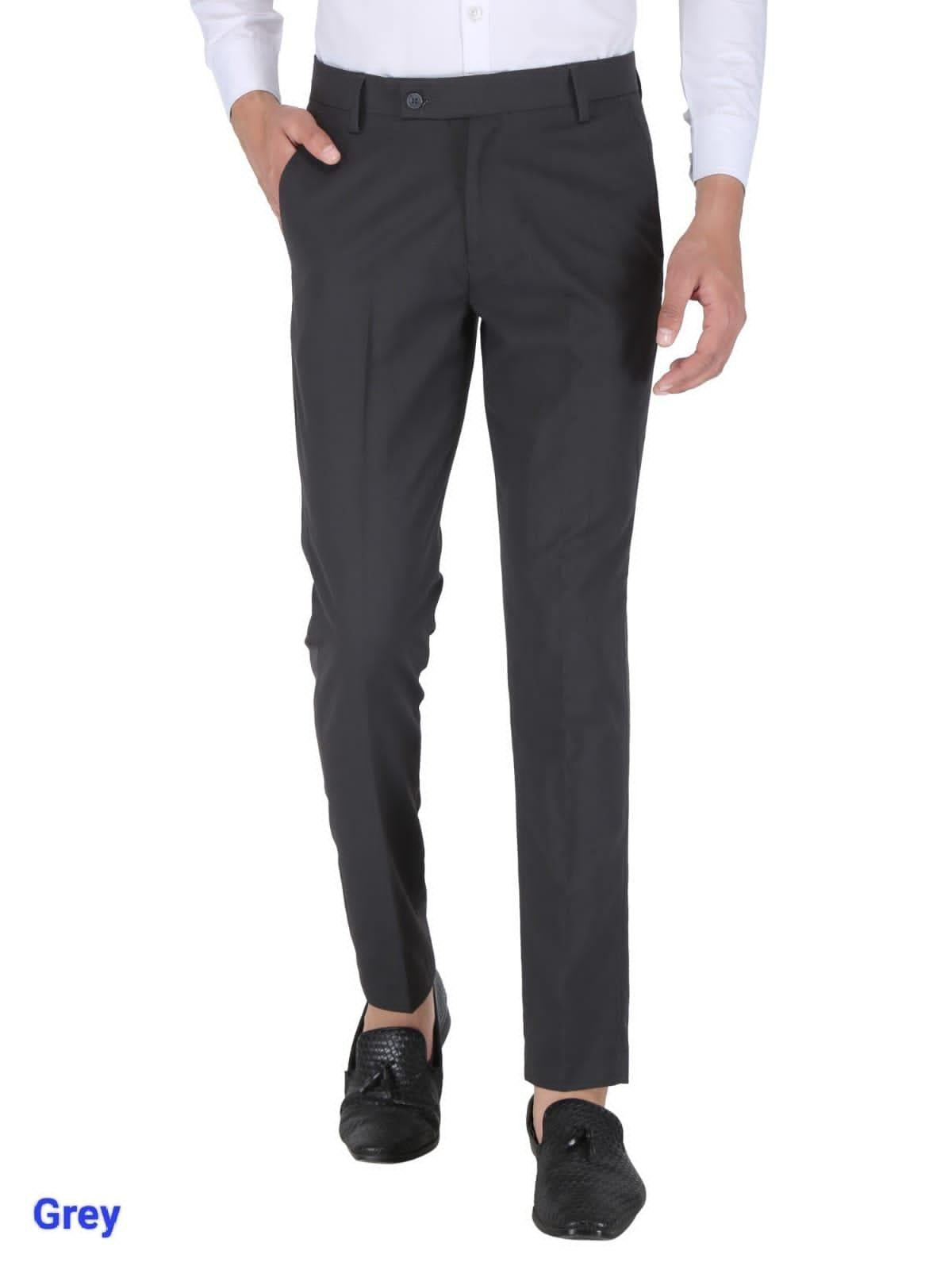 Mens Cotton Stretchable Solid Formal Trouser