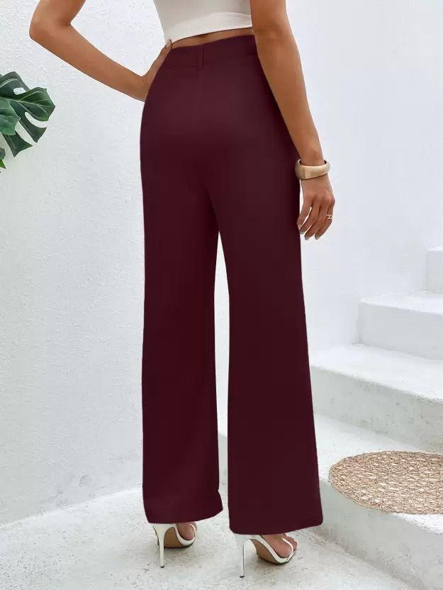 Elegante kastanienbraune Lycra-Hose für Damen