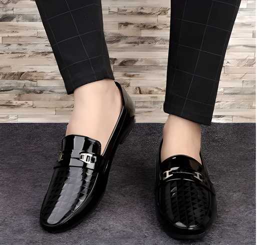 Men's Black Synthetic Loafer for Men's