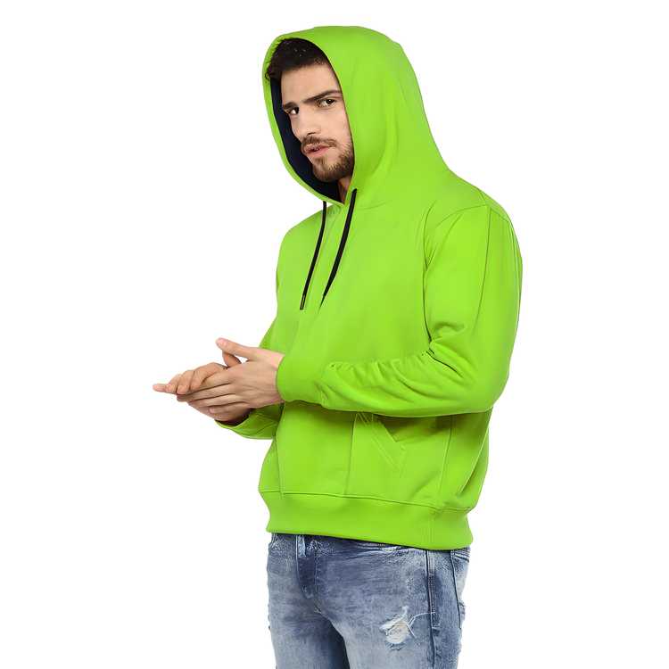 Fleece Solid Full Sleeves Hoodie