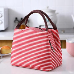 Waterproof Nylon Zipper Portable Oxford Lunch Bag for Women