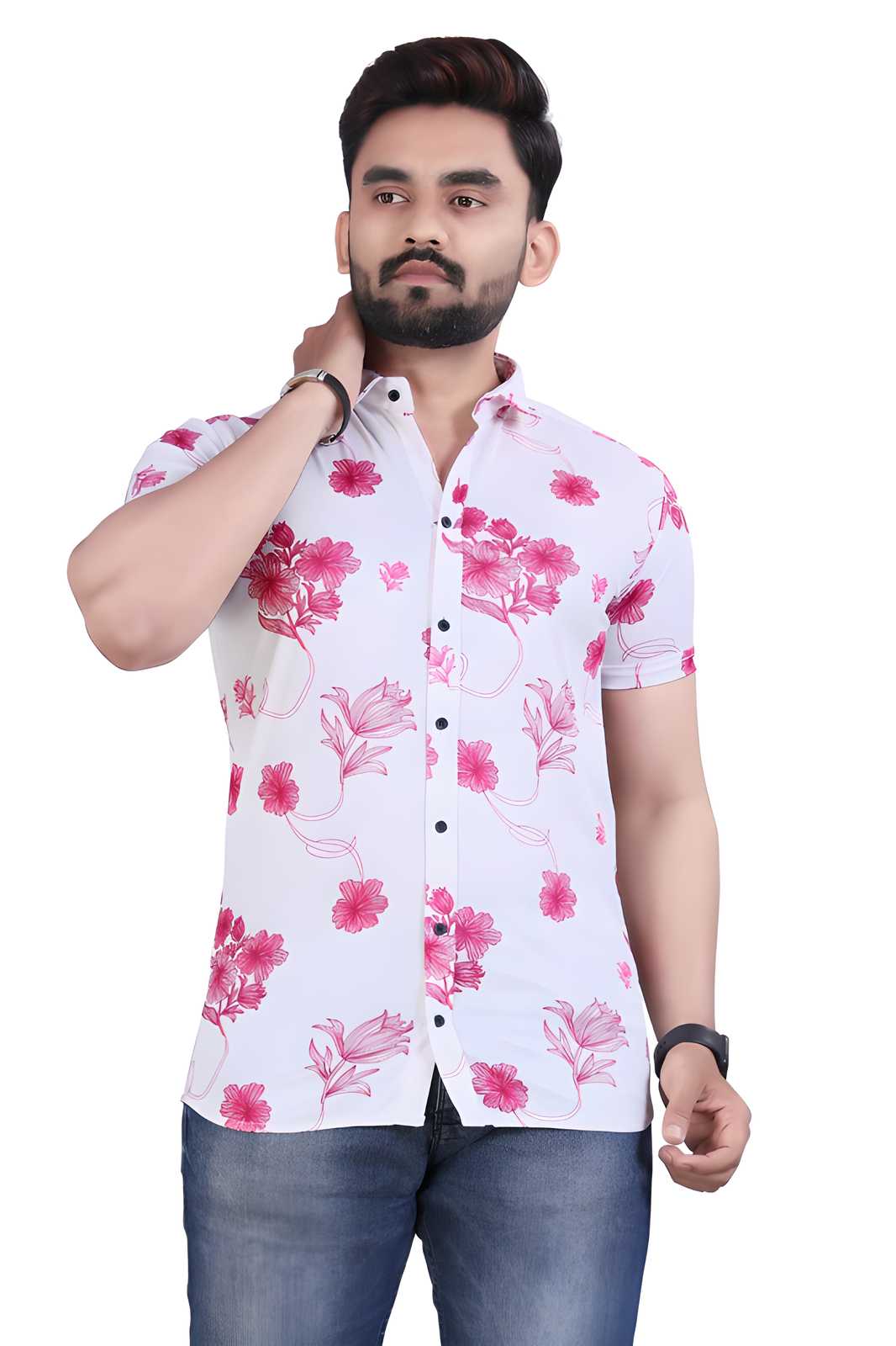 Rayon Printed Half Sleeves Regular Fit Mens Casual Shirt