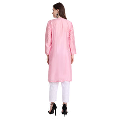 Chikankari Chanderi Kurti aus Seide für Frauen