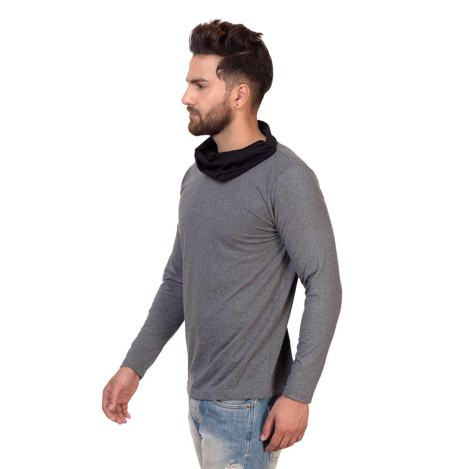 Code Cotton Solid Cowl Neck T-Shirt