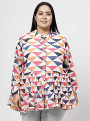 Flambeur Women's Plus Size Solid Multicolor Full Sleeve Top