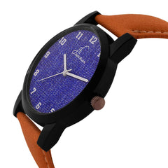 Jack Klein Men's Analog Synthetic Leather Watch