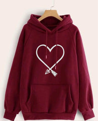 Women's Fleece Printed Hoodie