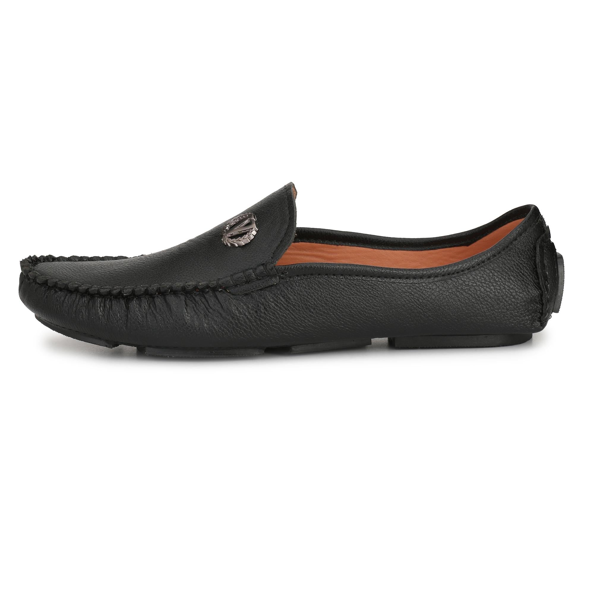 Brawo Black Casual Loafer Shoes for Men's, Boys