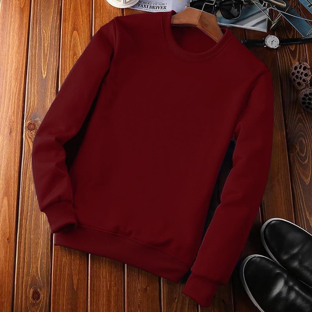 Cotton Solid Full Sleeves Regular Fit Mens Sweatshirt