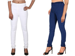 FITWINGS Kombi aus 2 Jeggings für Damen, Slim Fit, Denim, Lycra, dehnbar