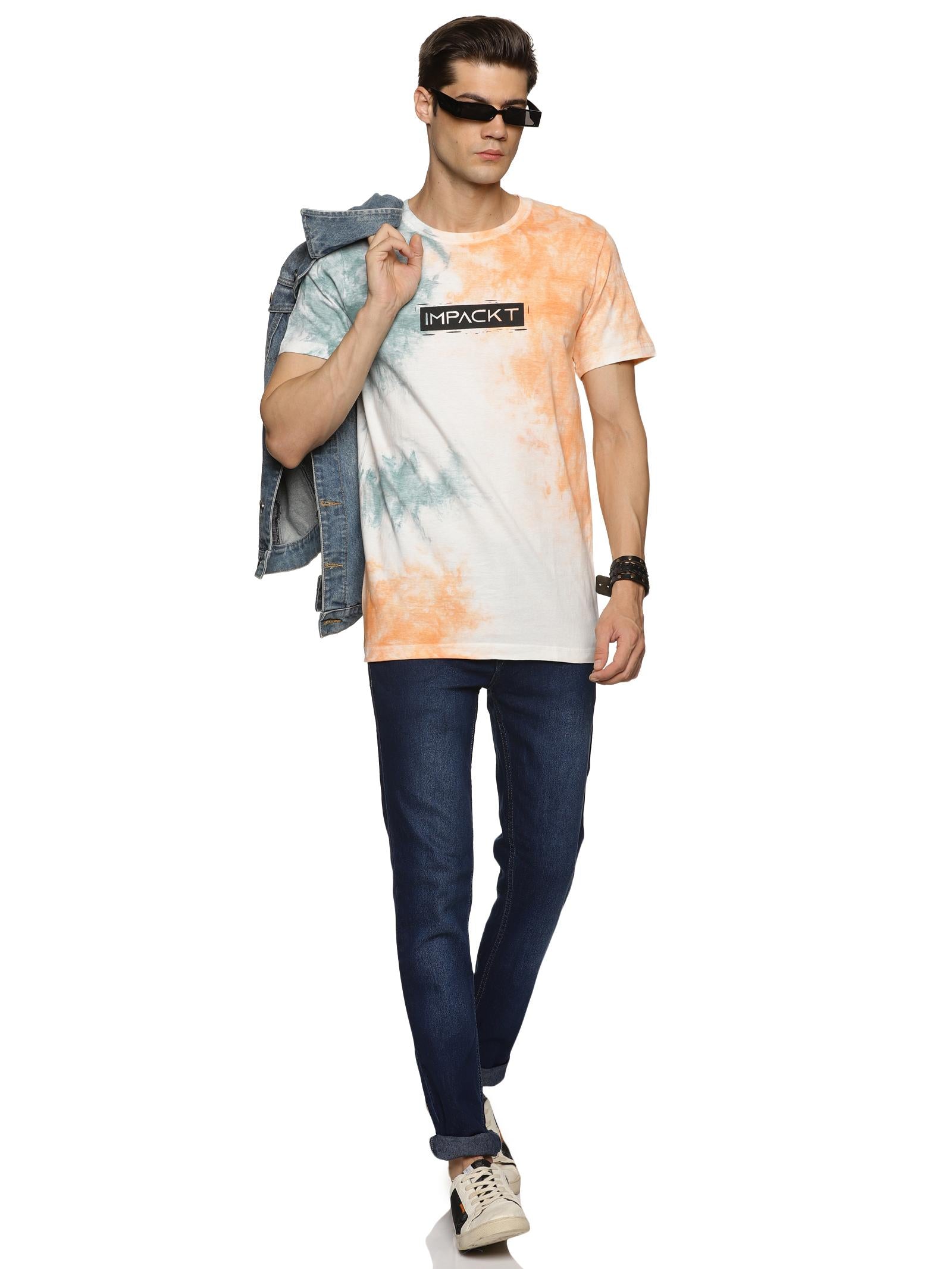 Cotton Printed Half Sleeves Mens Round Neck T-Shirt