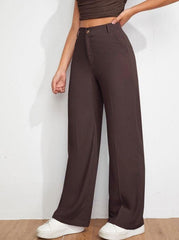 Women's Flat Front Casual Trousers