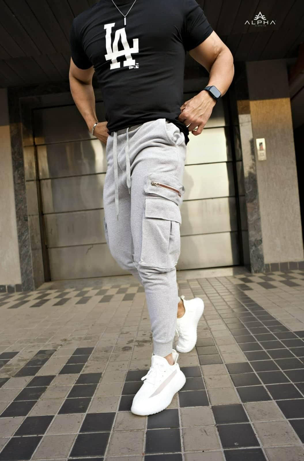 Dehnbare Jogginghose mit Baumwollstruktur für Herren