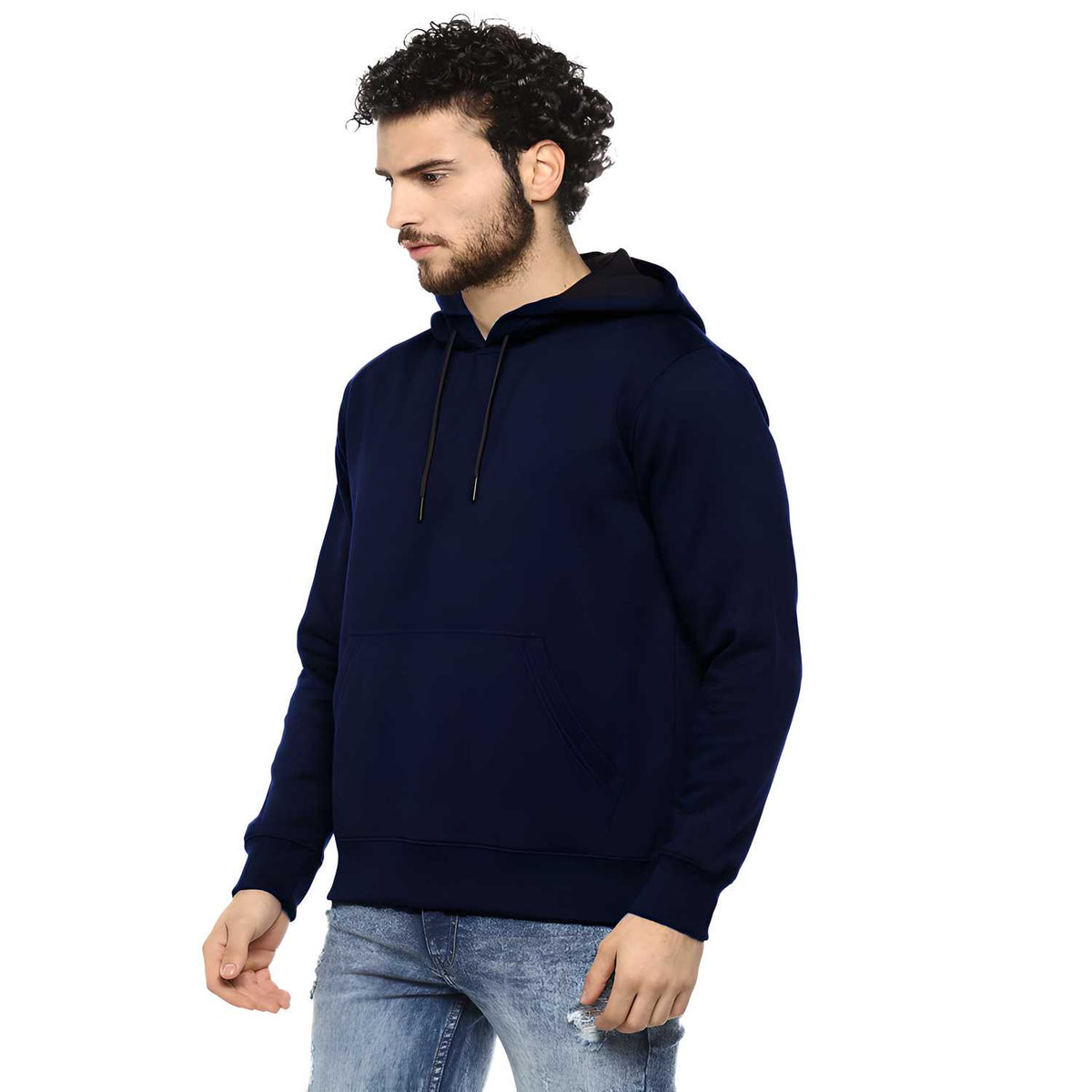 Fleece Solid Full Sleeves Hoodie