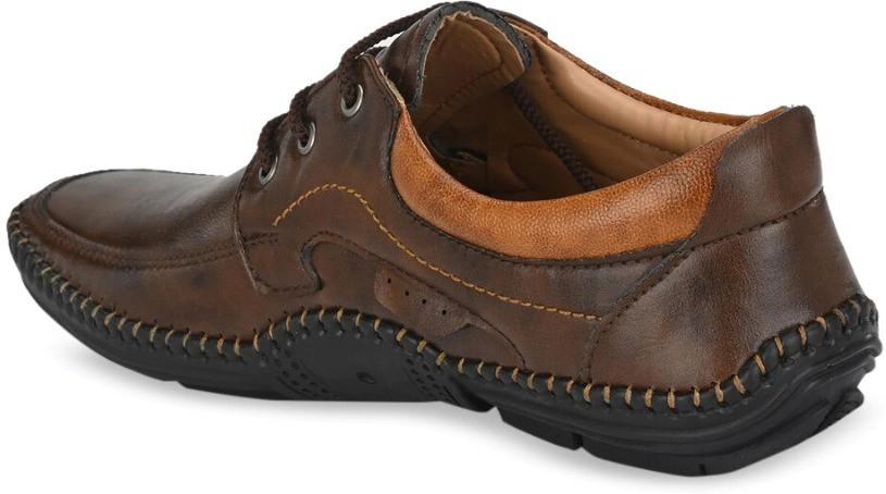 Men's Faux Leather Brown Casual Lace Up Shoes