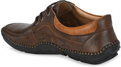 Men's Faux Leather Brown Casual Lace Up Shoes