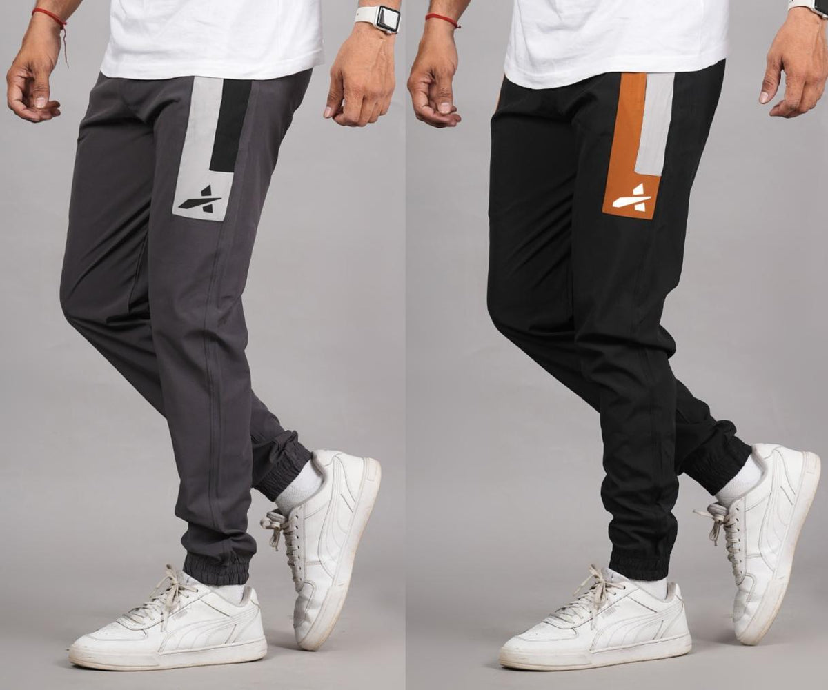 Men's Lycra Contrast Panel Jogger Combo