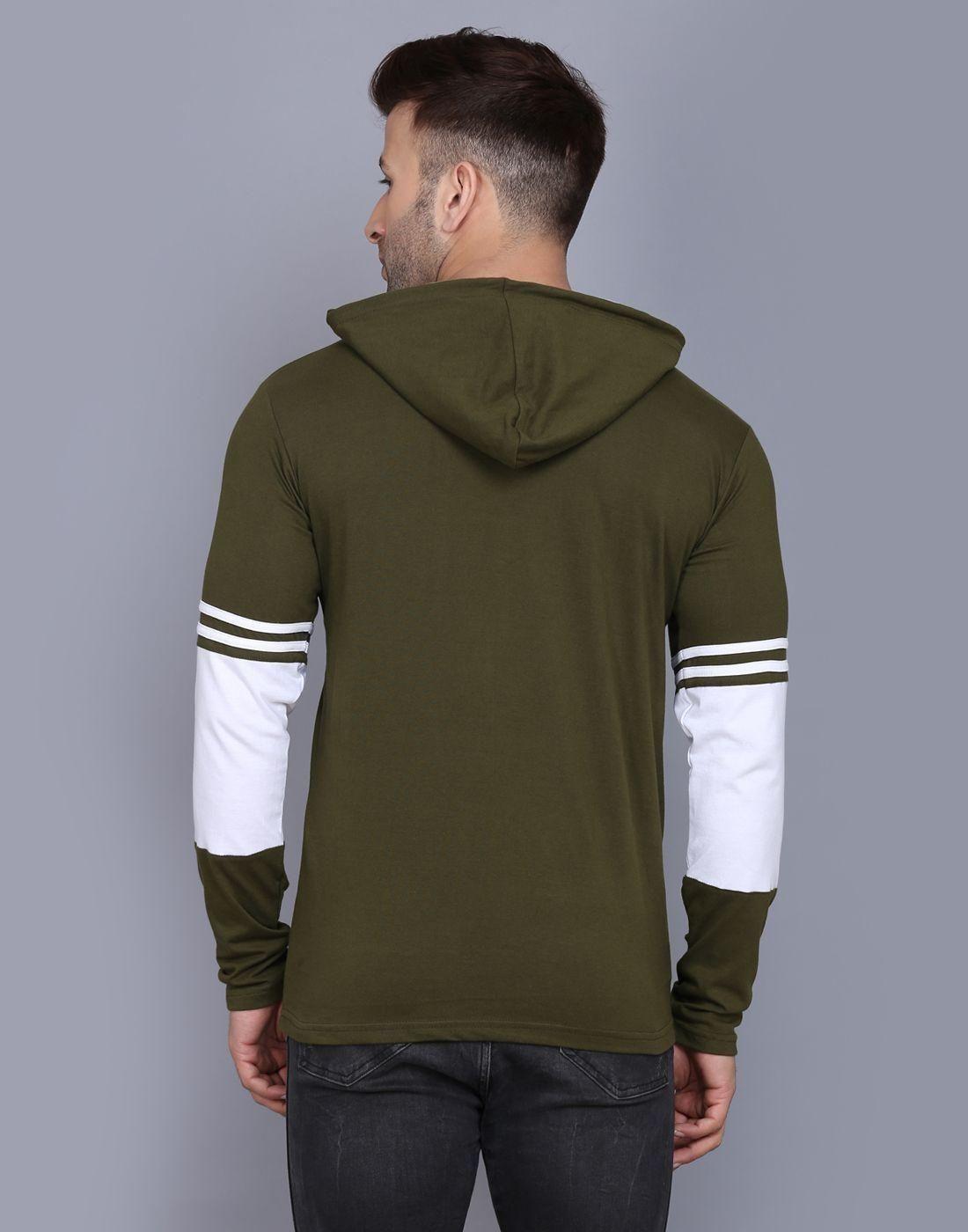 Cotton Solid Full Sleeves Hooded T-Shirts