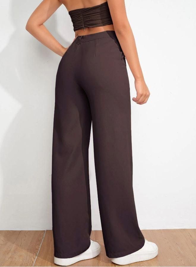 Women's Flat Front Casual Trousers