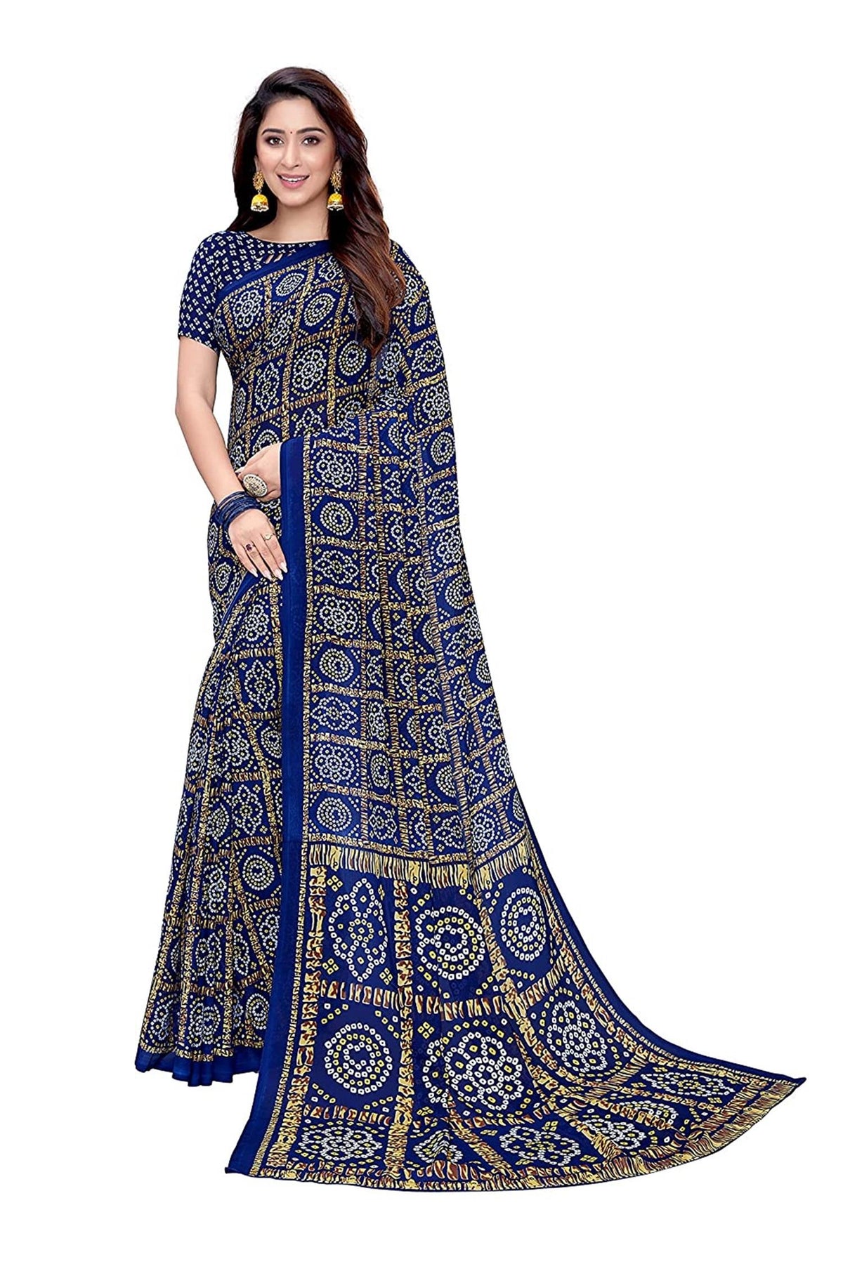 Eleganter bedruckter Georgette-Sari