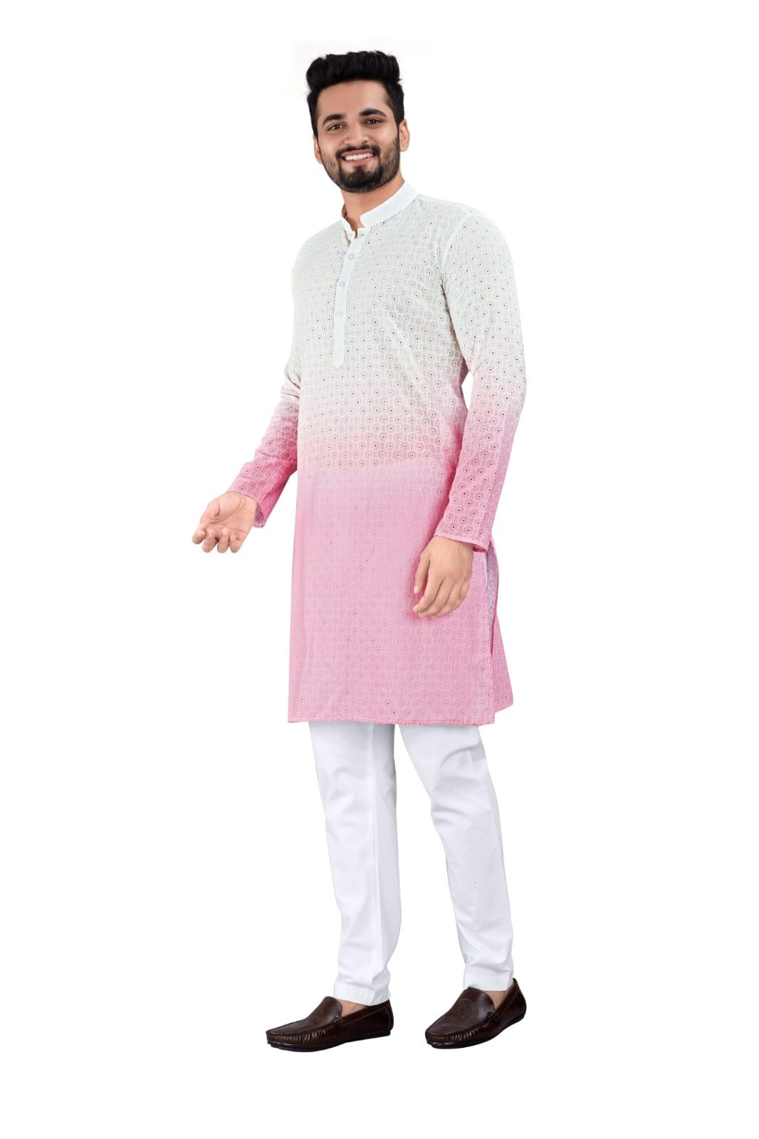 Digitaler Shehad-Kurta aus Poly-Baumwolle für Herren