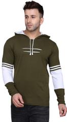 Cotton Solid Full Sleeves Hooded T-Shirts