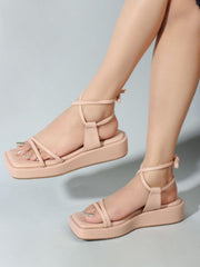 Kiravi Front Double Strap Beige Sandals