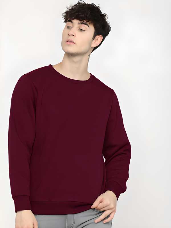 Cotton Solid Full Sleeves Regular Fit Mens Sweatshirt