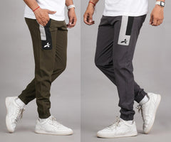 Men's Lycra Contrast Panel Jogger Combo