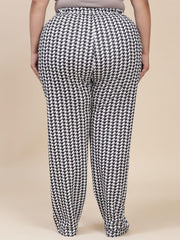 Flambeur Women's Plus Size Casual Printed Trouser