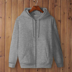 Cotton Solid Full Sleeves Regular Fit Mens Hooded Jacket