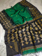 Linen Ikkat Saree - 3