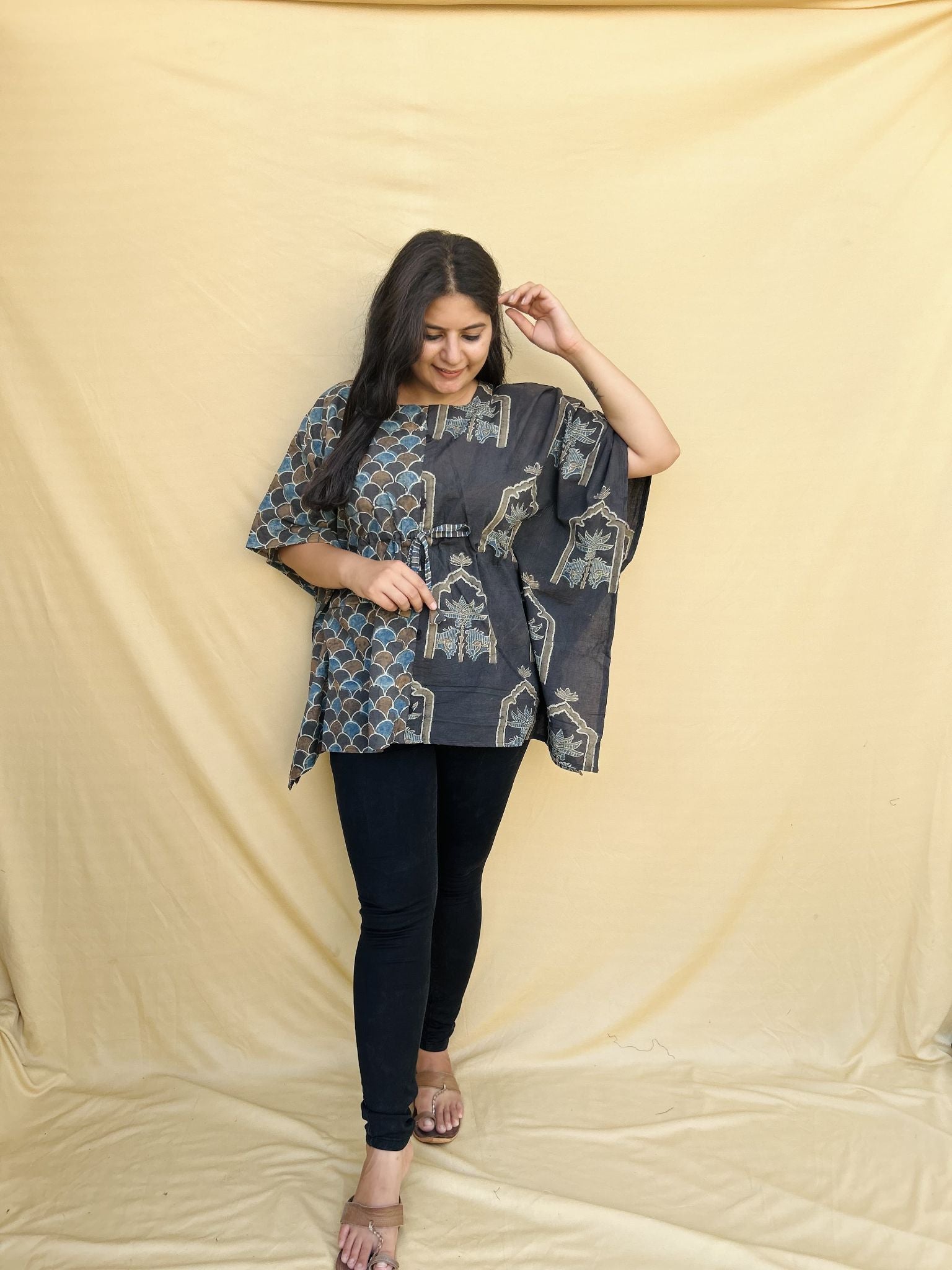 Ajrakh Kaftan Top - 1