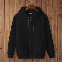 Cotton Solid Full Sleeves Regular Fit Mens Hooded Jacket