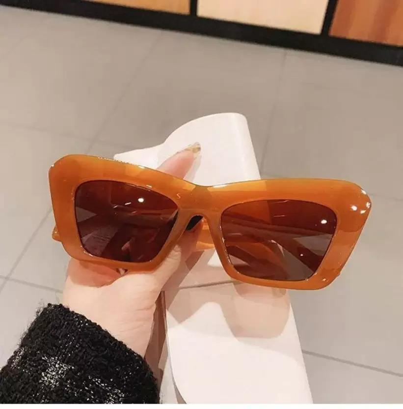 UV-Schutz Cat-Eye-Sonnenbrille (58) (Für Damen, Orange)